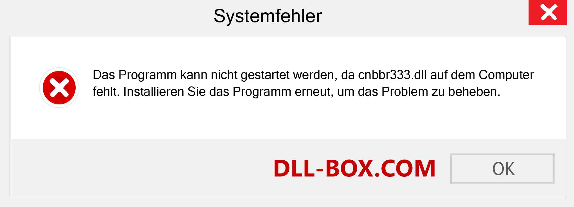 cnbbr333.dll-Datei fehlt?. Download für Windows 7, 8, 10 - Fix cnbbr333 dll Missing Error unter Windows, Fotos, Bildern