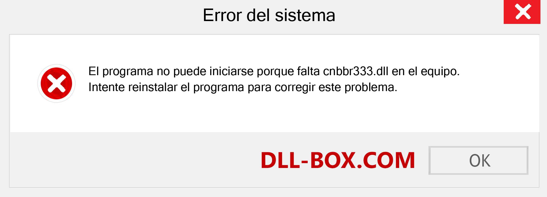 ¿Falta el archivo cnbbr333.dll ?. Descargar para Windows 7, 8, 10 - Corregir cnbbr333 dll Missing Error en Windows, fotos, imágenes